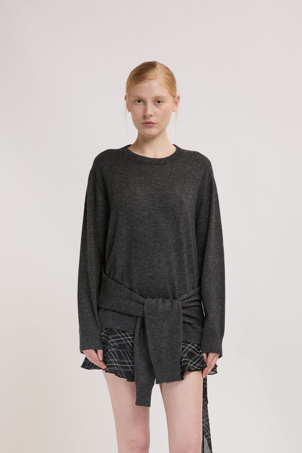 Trui Met Knoop - Grigio Scuro