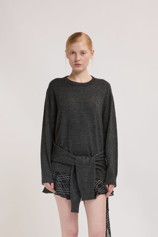 Trui Met Knoop - Grigio Scuro