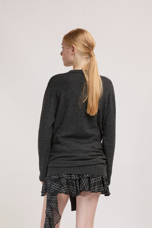 Trui Met Knoop - Grigio Scuro