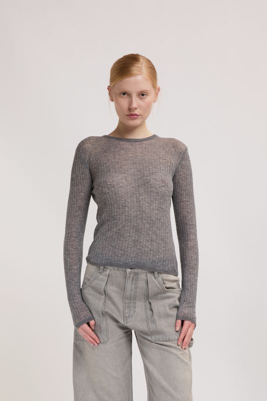 Trui met Glitterdetail - Grigio