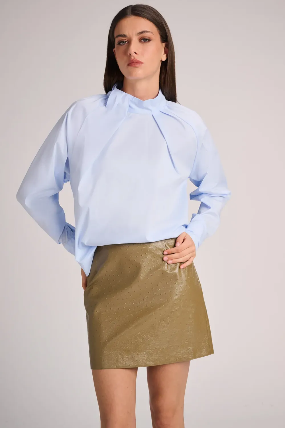 Blouse Vancouver Poplin, Colour: Sky Blue, Maat: 34