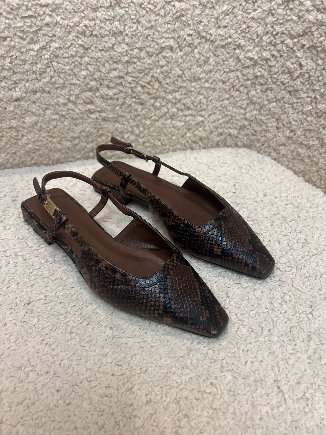 Riri slingback - Chocolate Python