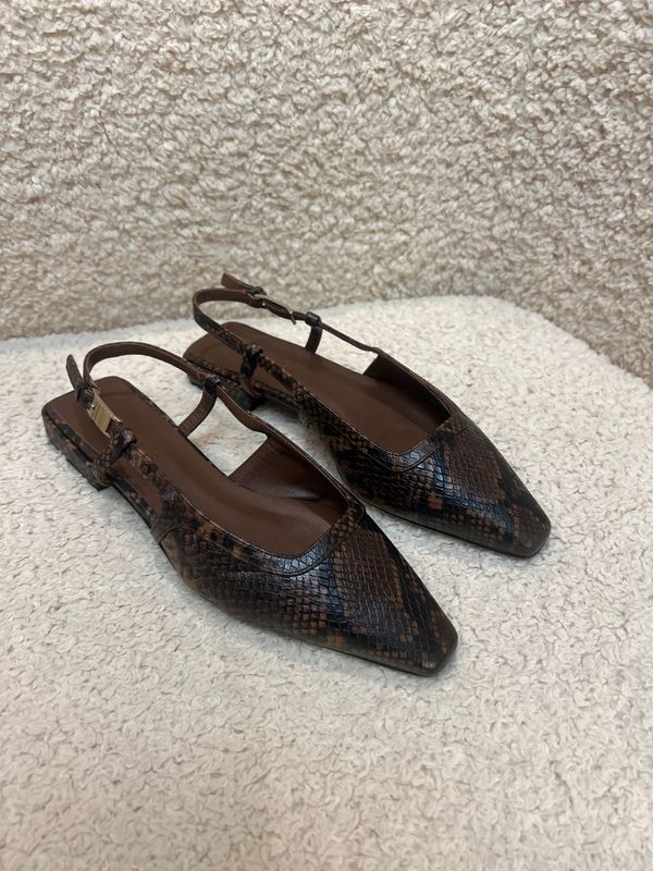 Riri slingback - Chocolate Python