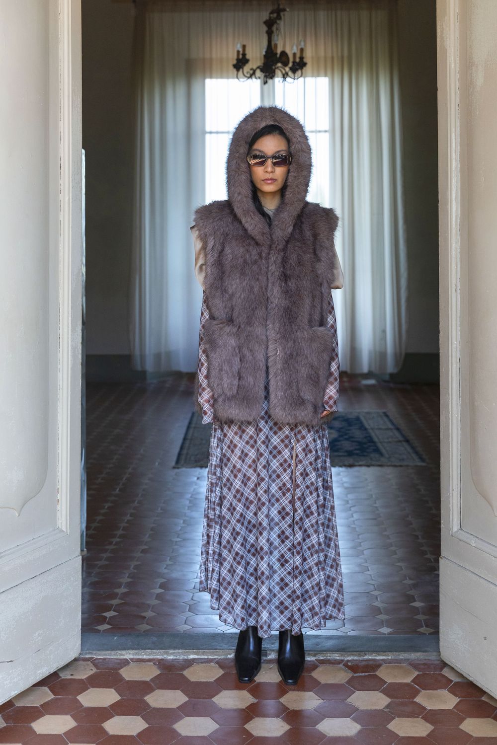 Gilet Faux Fur - grigio