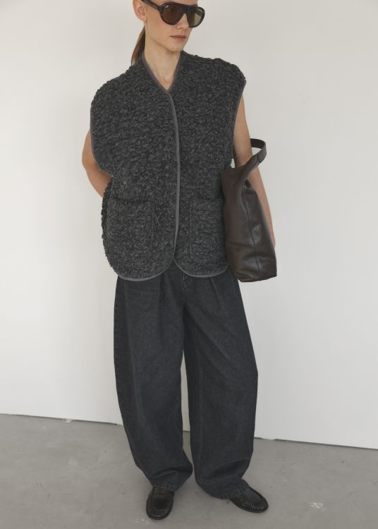 Valey 'CL Sleeveless Teddy Jacket - grey melee