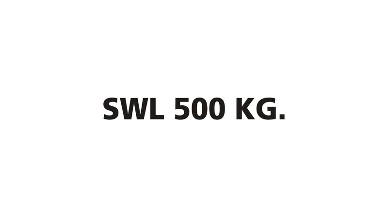 Sticker Rechthoek SWL 500 KG 100cm x 15cm Wit/Zwart