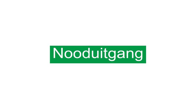 Sticker Rechthoek Nooduitgang 15cm x 3cm Groen/Wit