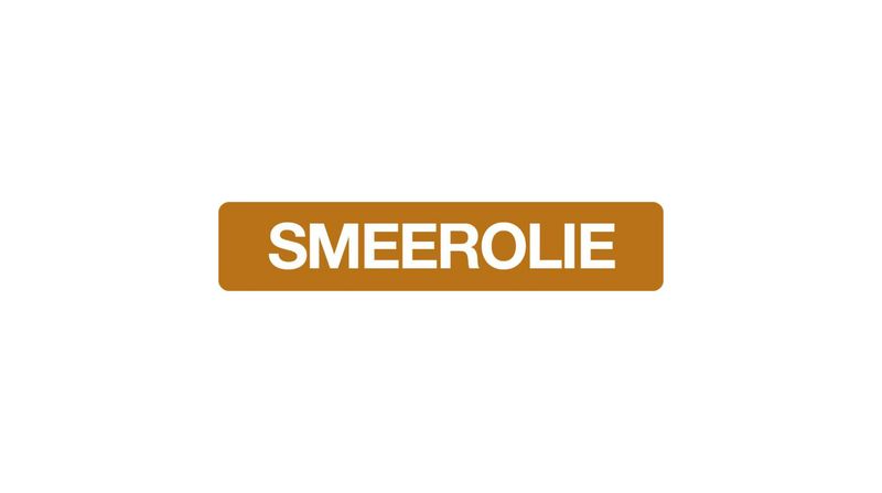Sticker Rechthoek Smeerolie 10cm x 2cm Bruin/Wit