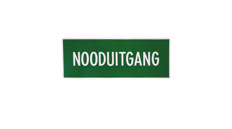Sticker Rechthoek Nooduitgang 30cm x 12cm Groen/Wit