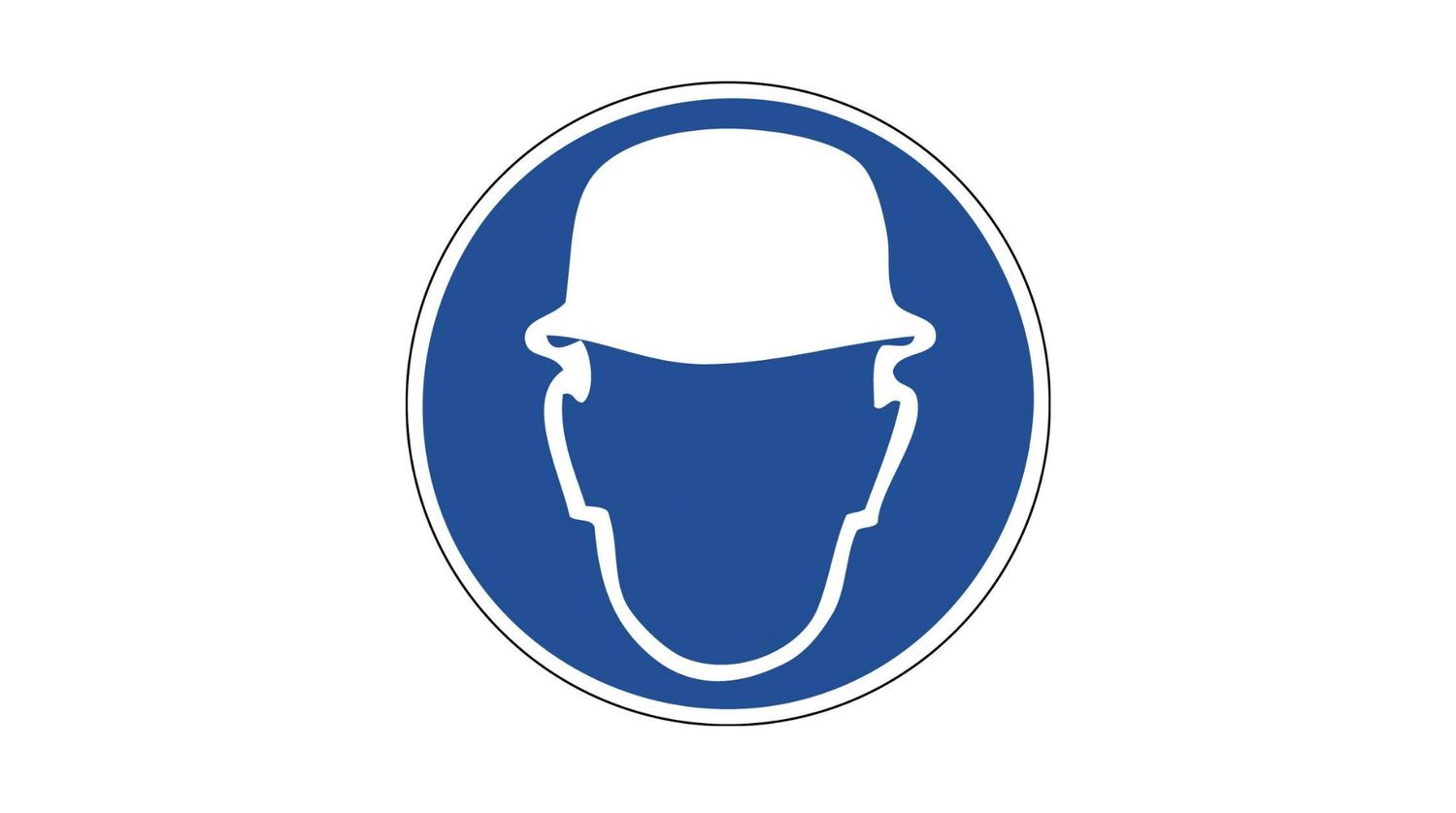 Safety Symbol Sticker – "Helmet Required" Ø10 cm (Blue/White)