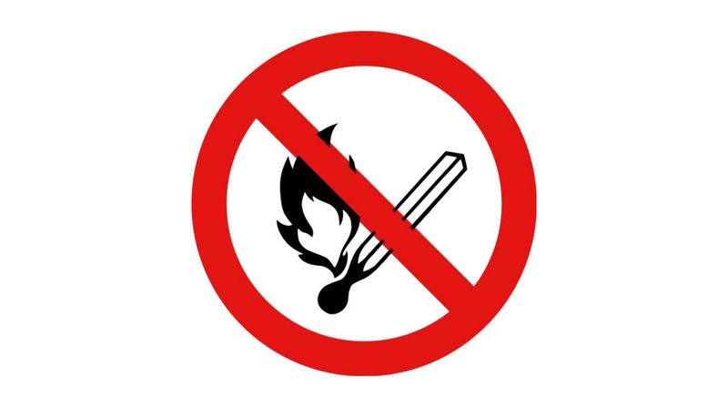 Sticker Rond Roken Verboden/Lucifer 10cm Wit/Rood