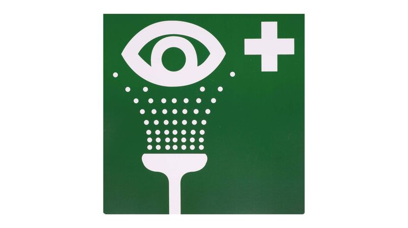 Sticker Vierkant Oogdouche 10cm Groen/Wit