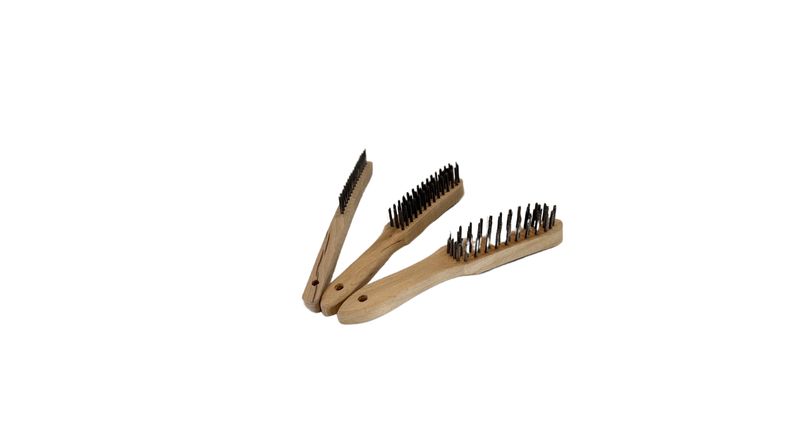 Handstaalborstel Hout 3 Rij Handstaalborstel Hout 3 Rij