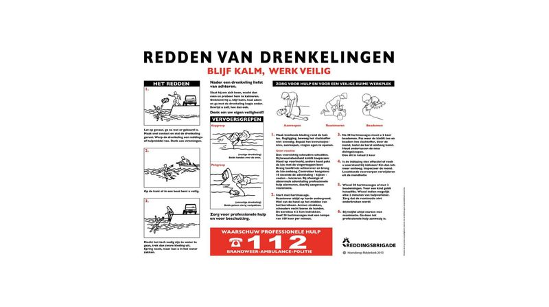 Bord Rechthoek Redden Van Drenkelingen 39cm x 30cm