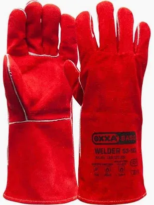 ​Schweißerhandschuh Rot 35cm – Größe 10