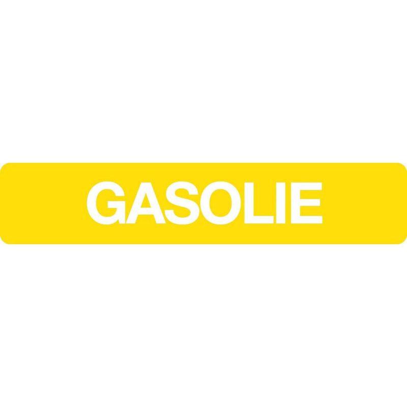 Sticker Rechthoek Gasolie 10cm x 2cm Geel/Wit