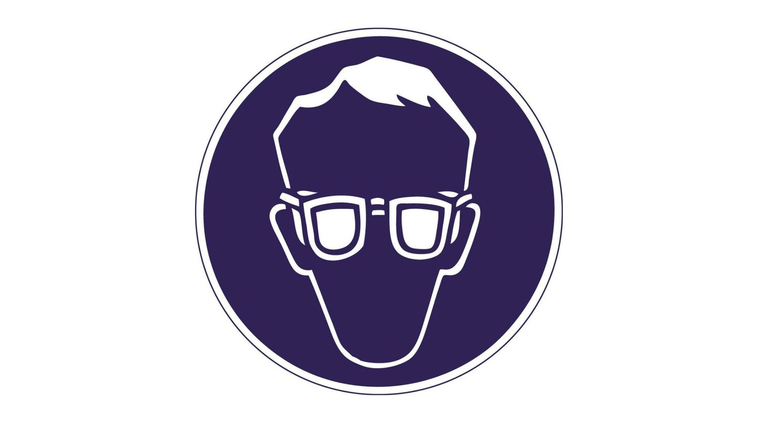 Sticker Rond Bril Dragen Verplicht Ø 10cm Blauw/Wit Sticker Rond Bril Dragen Verplicht Ø 10cm Blauw/Wit