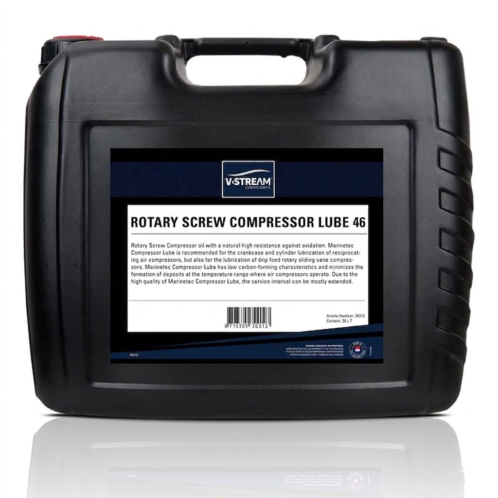 ​  V-Stream Rotary Screw Compressor Lube 46 – 20 Litres – Synthetic compressor oil for marine onboard use