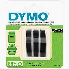 Dymo plastic tape wit 12 3pak