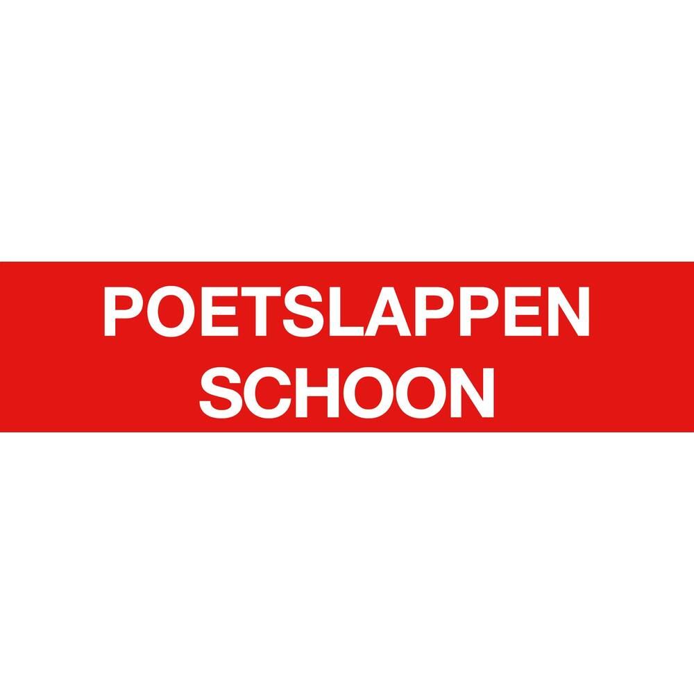 Sticker Poetslappen Schoon 17cm x 4cm