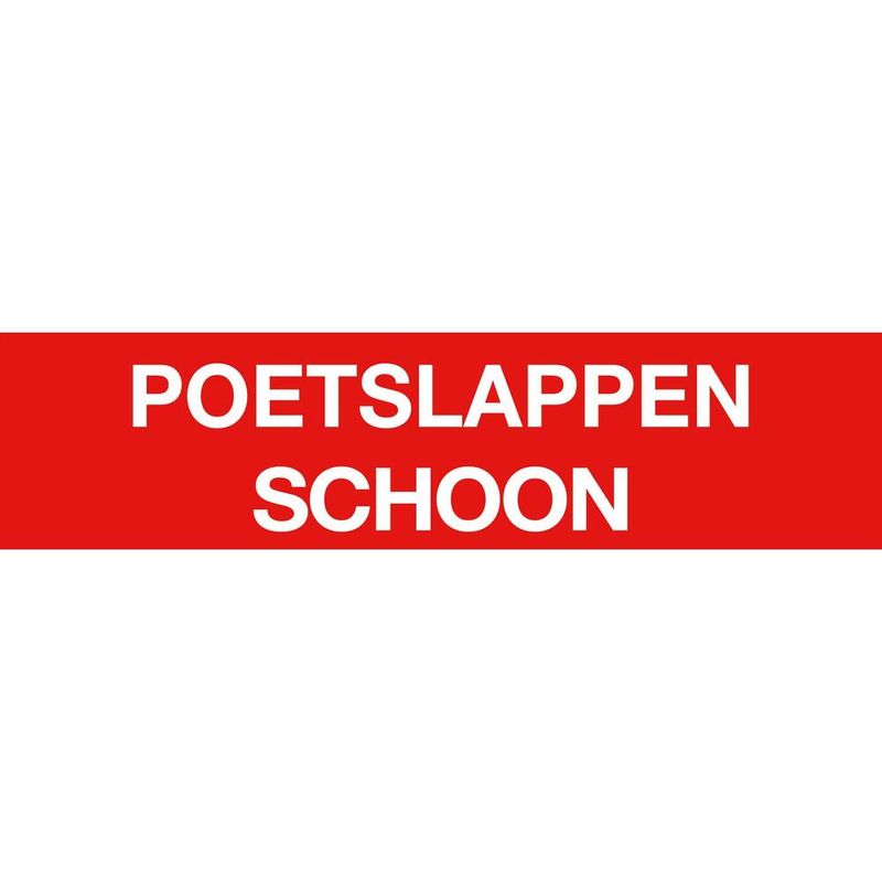 Sticker Poetslappen Schoon 17cm x 4cm