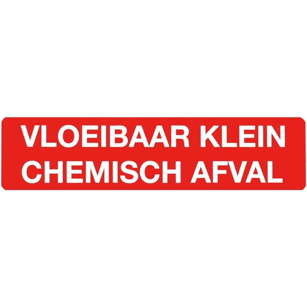 Sticker Vloeibaar Klein Chemisch Afval 17cm x 4cm