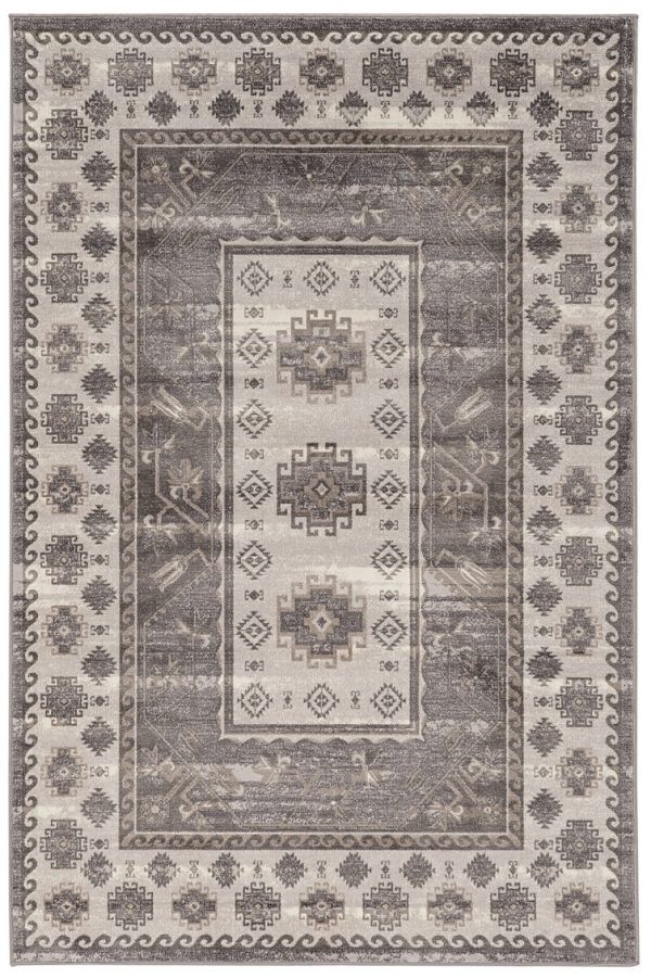 Vintage K. Arthur Grey and Charcoal 5x7.6 Rug