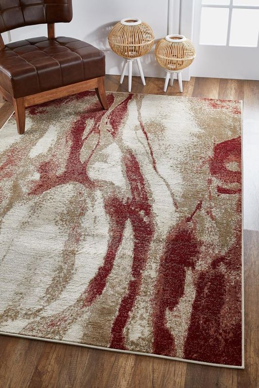 Avalon 5619 Ivory/Red Wonder Rug 5&#39;3&quot; x 7&#39;7&quot;