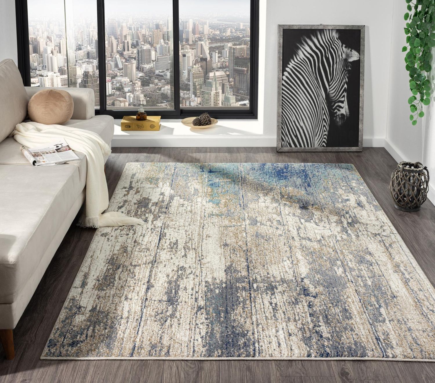 Milan Collection 13 5X7 Rug Tribeige L. Turquoise