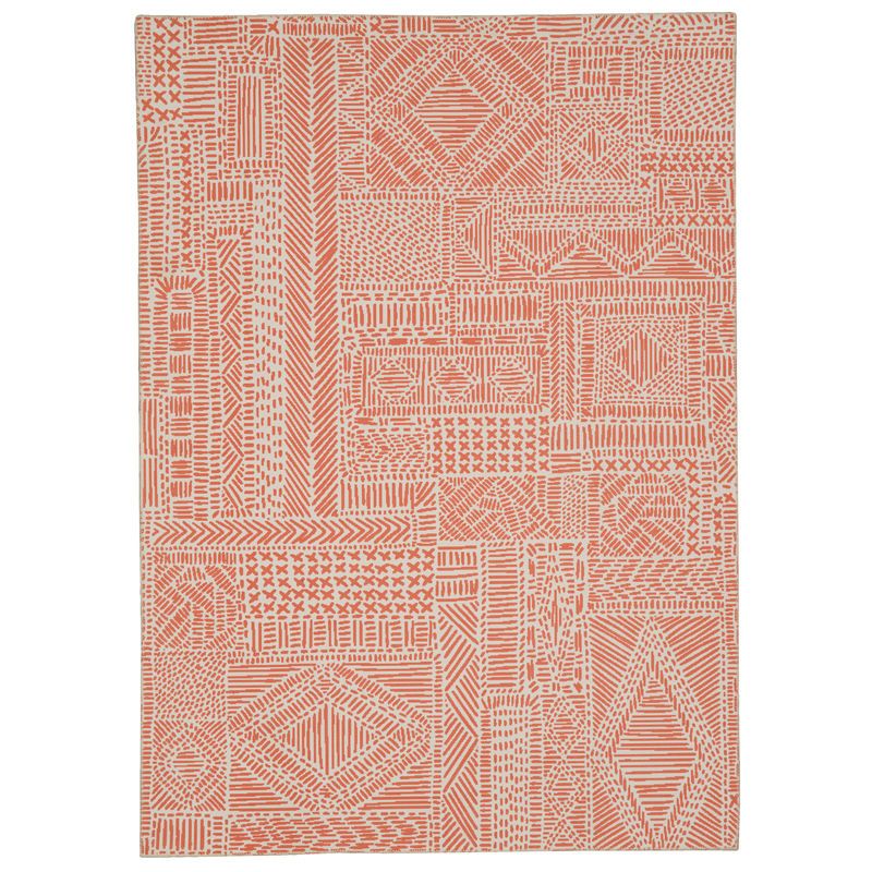 Washable Cayden Ivory and Rust 5x7