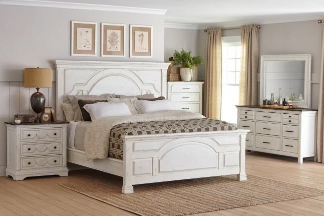 Celeste Queen Bed 206461 in Vintage White