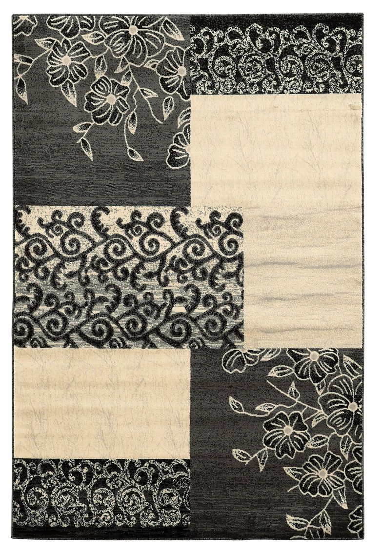 Elegance Patchwork Grey and Ivory 5x7 Rug
