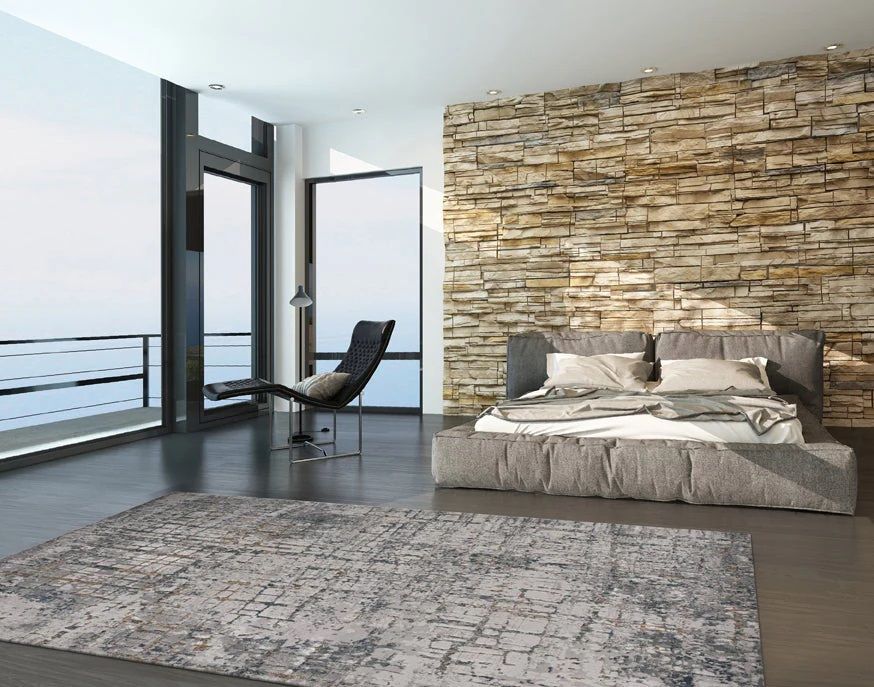 Aura 7200  Grey Highland Rug 5&#39;3&quot;x7&#39;7&quot;
