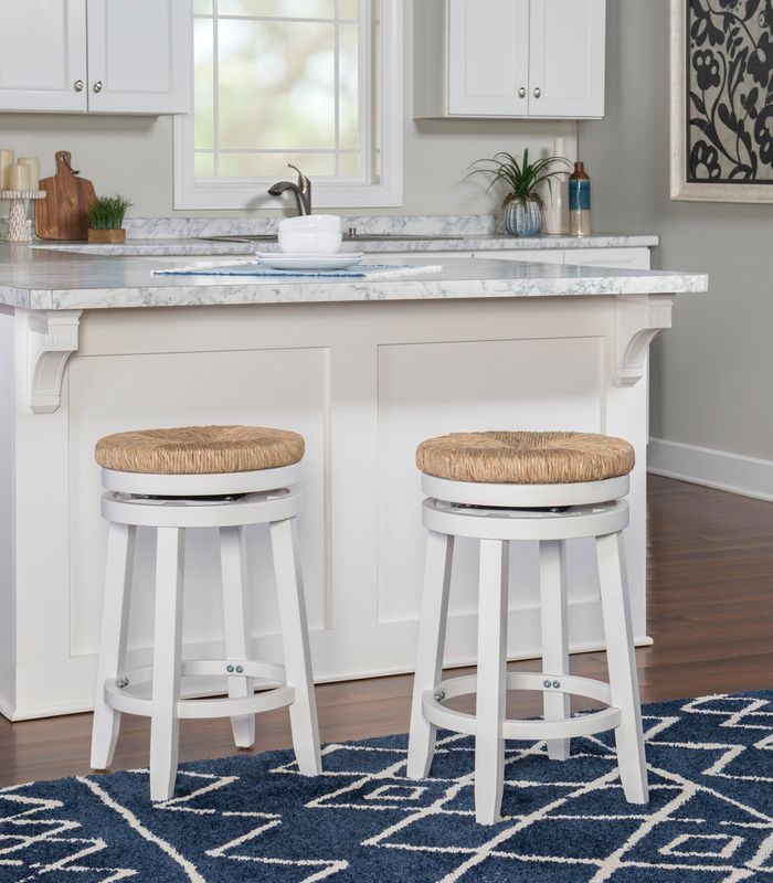 Maya White Counter Stool 17.99&quot;Lx17.99&quot;Dx25.47&quot;H