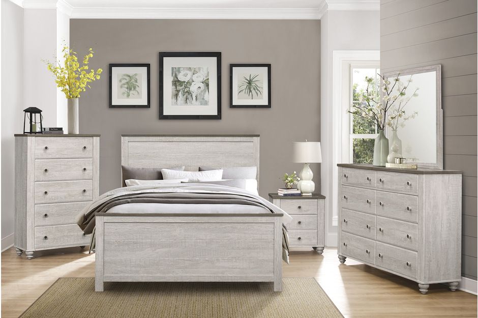 Nashville 4 Pc Queen Bed Set (Q Bed, Dresser, Mirror, and Nightstand)