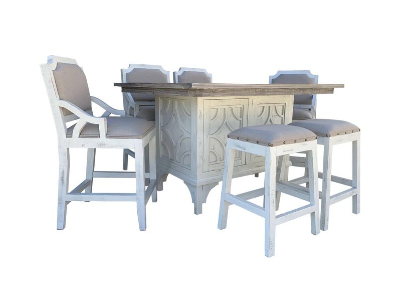 Westgate Barstool no Back Nero White Wheat Fabric MICBAR-FB