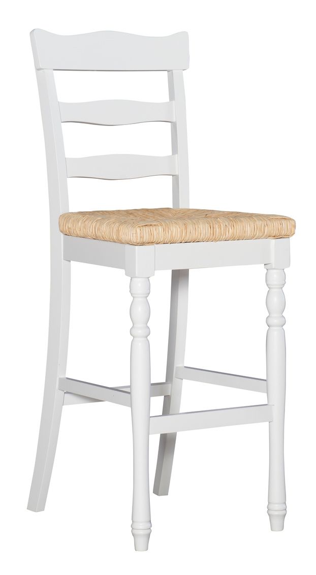Maggie White Rush Bar Stool L 21.65 X W 18.01 X H 47.05