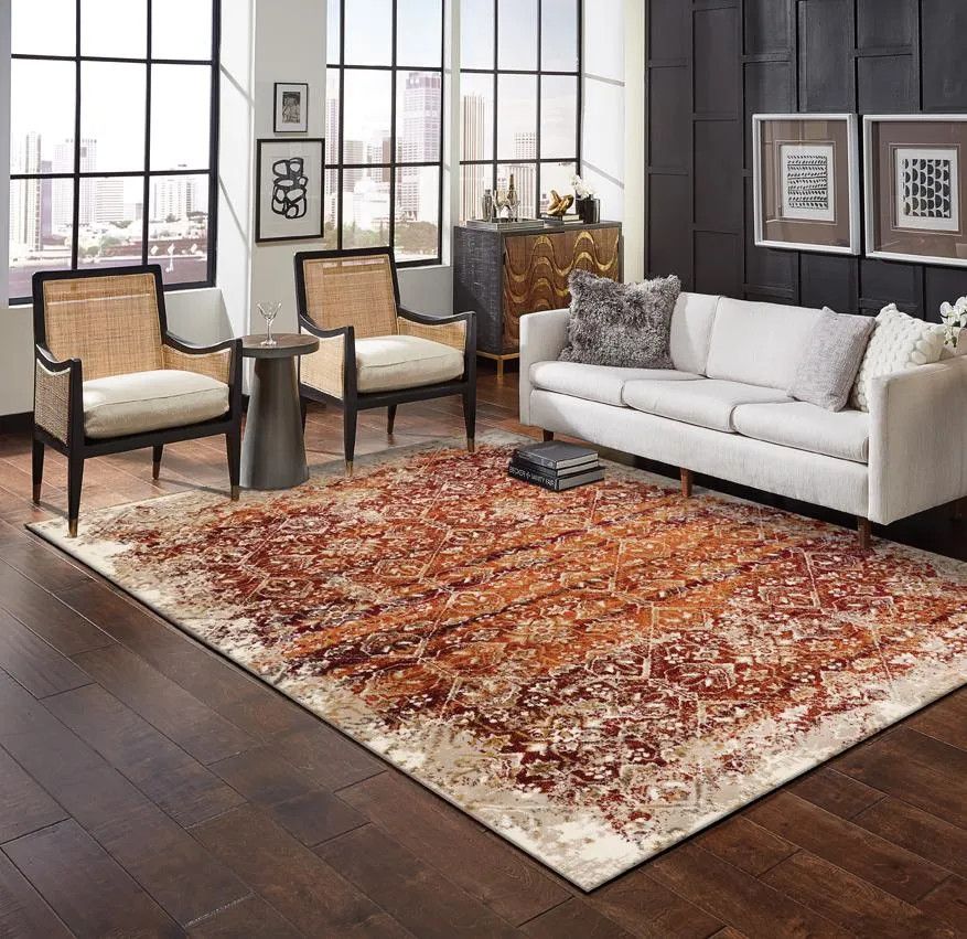 Heritage 9373 Ivory/Rust Anna 7&#39;7&quot; x 10&#39;10&quot;