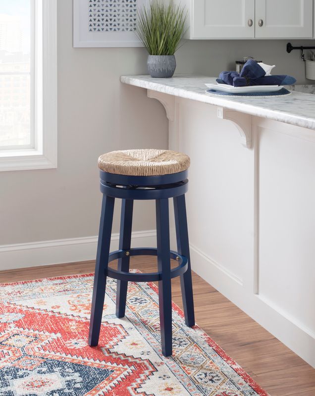 Maya Navy Blue Barstool (19.25 L X 19.25 D X 31 H)