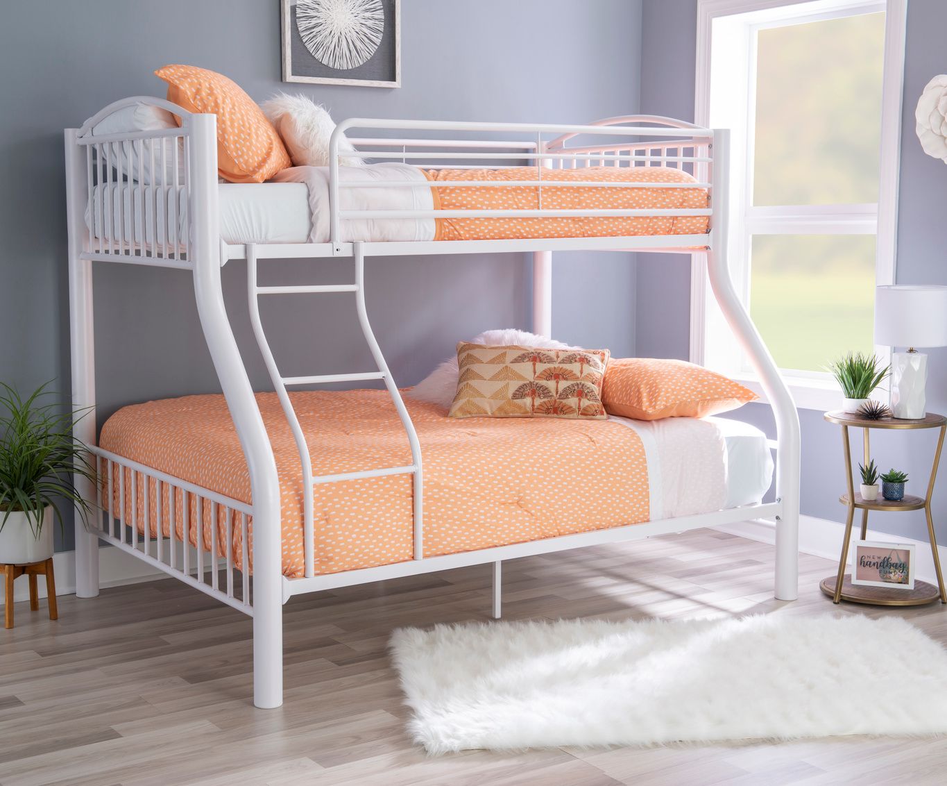 Heavy Metal White Twin/Full Bunk Bed