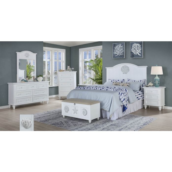 Sea Haven 2 Drawer Nightstand in White
