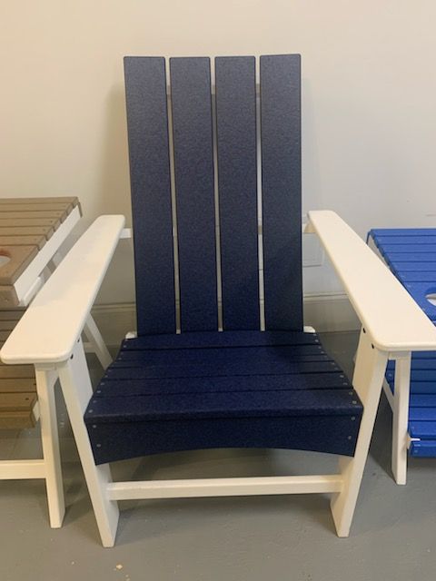 Outdoor Contemporary Adirondack Chair Patriot Blue/White