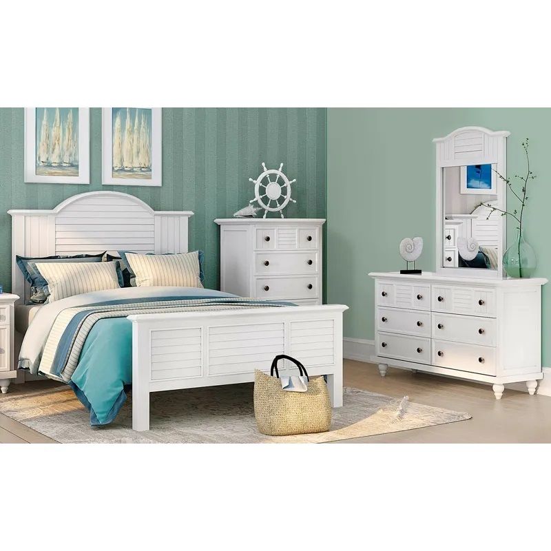 Plantation King Rails and Slats White