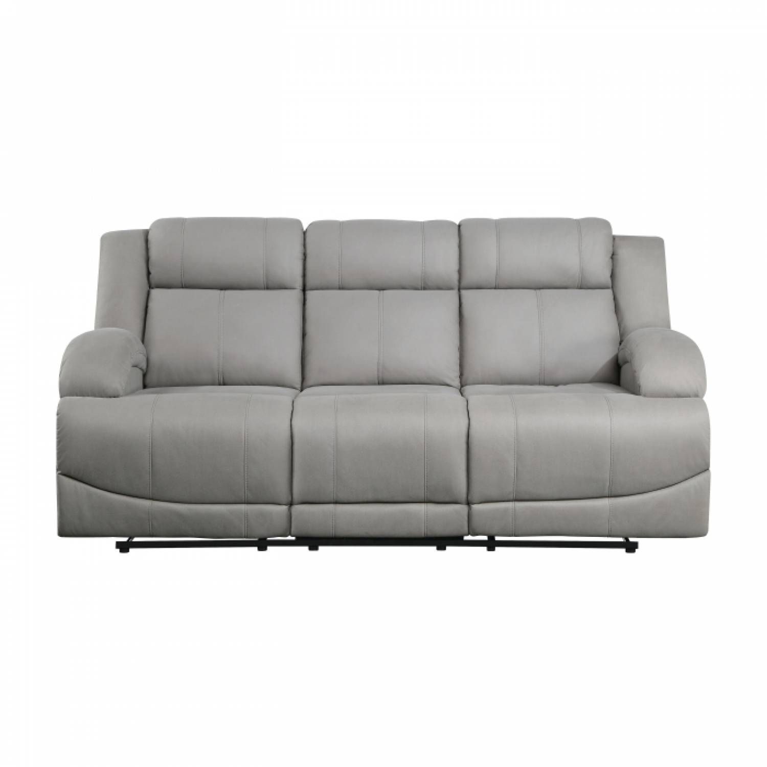 Camryn Double Reclining Sofa in Gray Polished Microfiber