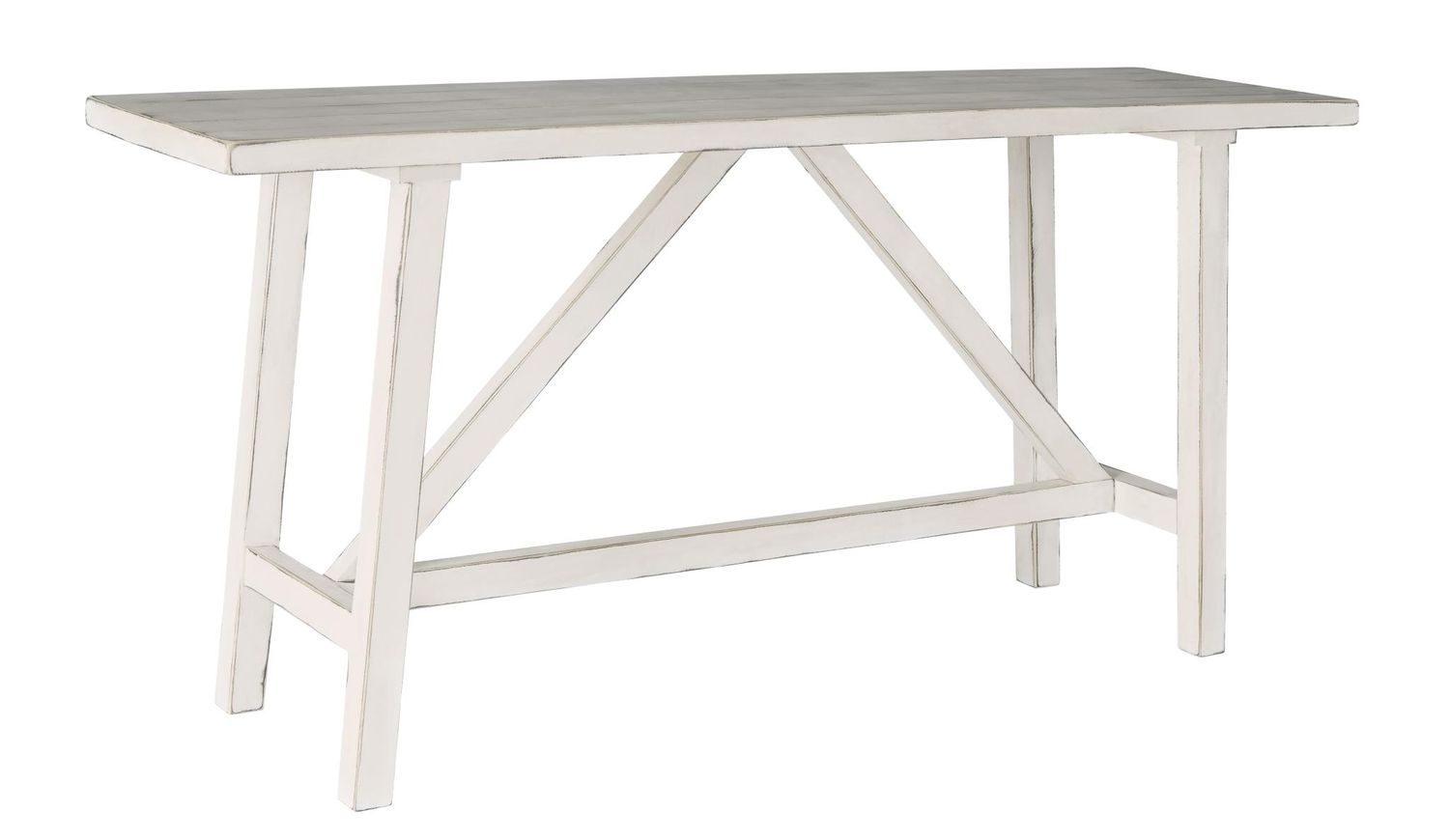 Evia Farmhouse Console Counter Height Table in White