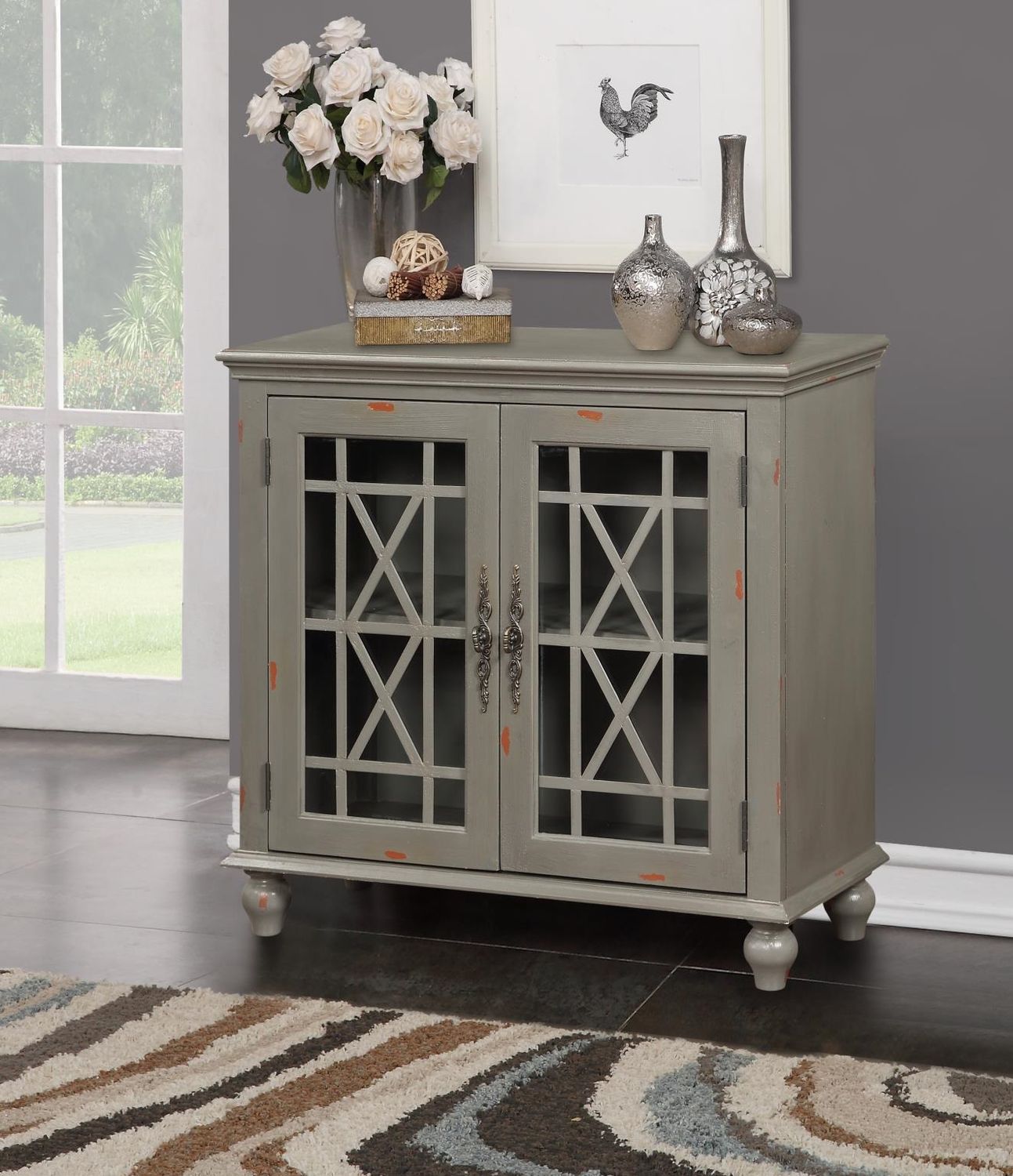Harper&#39;s Branch Grey Accent Console 34&quot;Wx14.5&quot;Dx32&quot;H