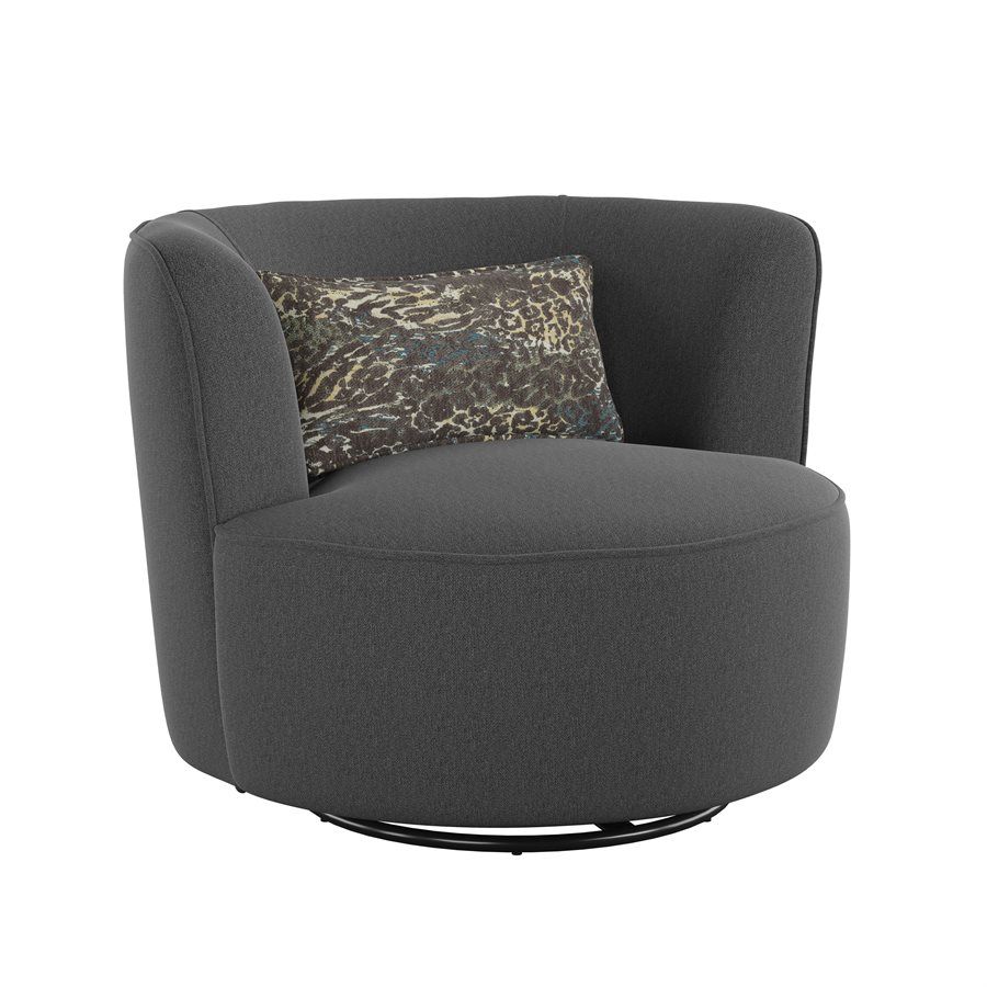 Benzley Swivel Glider Rocker w/ 1 Kidney Pillow-Graphite Performance