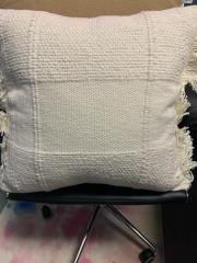 Deco Throw Pillow Off White w/ Fringe