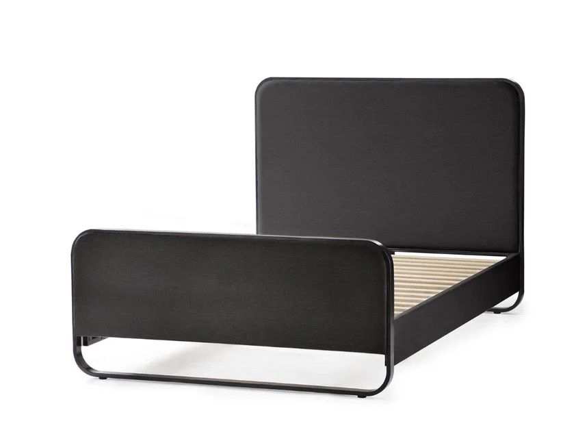 Malouf Godfrey Metal Upholstered Bed Full in Charcoal