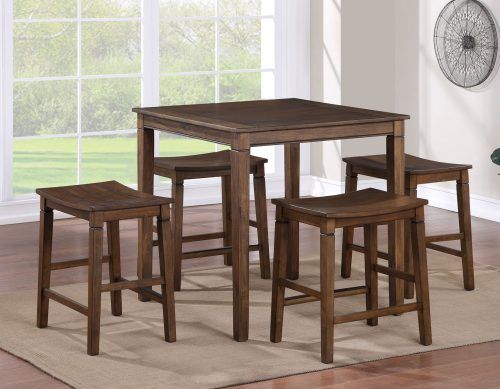 Westlake 5-Pack Counter Set in Chestnut  Brown  (Table and 4 Stools)